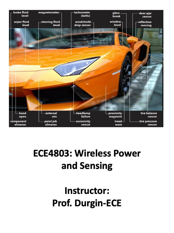 Spring 2022 ECE4803: Wireless Power and Sensing with Prof. Durgin