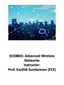 Spring 2023 ECE8803: Advanced Wireless Networks