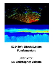 Spring 2024: ECE4804: LIDAR System Fundamentals